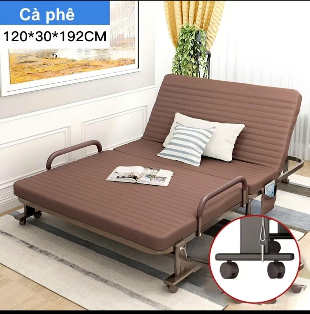  Giường xếp nâng đầu rộng 120cm Tanaki, Giường gấp đôi